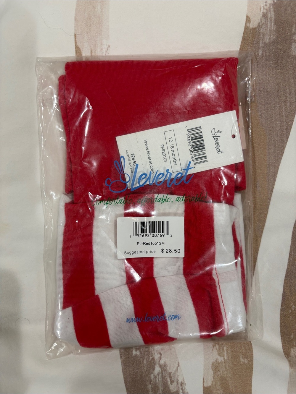 Men's Red Striped Underwear Set